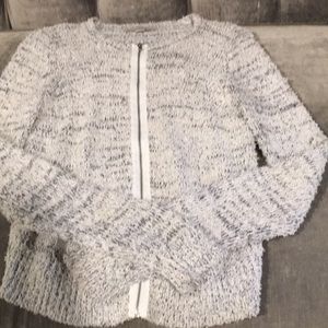 Loft zipper eyelash cardigan